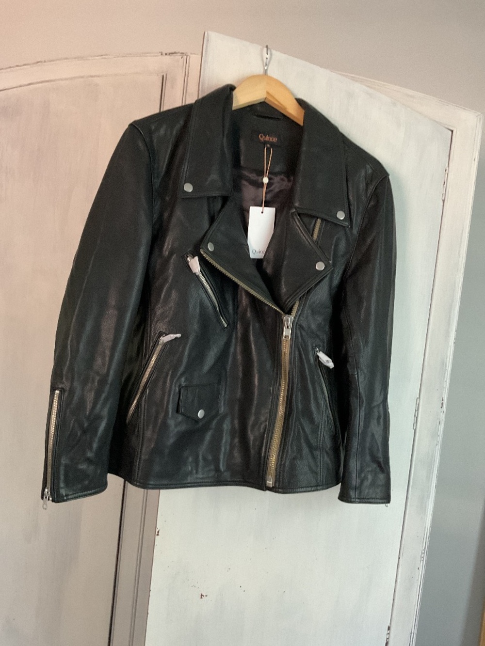 SALE! NWT Quince Oversized Leather Biker Jacket